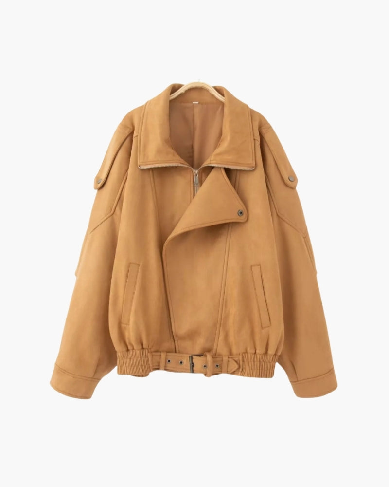 Drapierte Jacke aus Vintage-Wildleder
