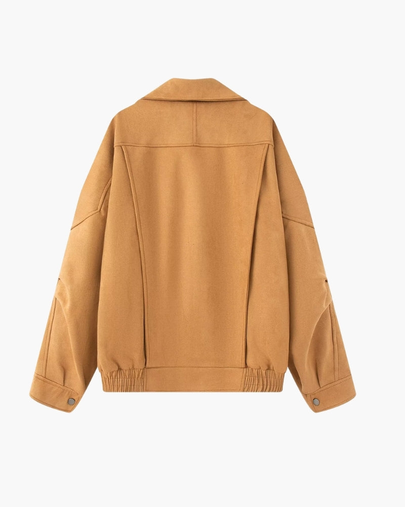 Drapierte Jacke aus Vintage-Wildleder