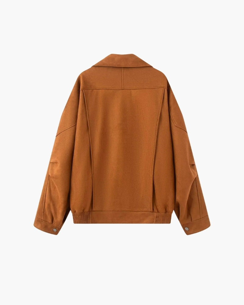 Drapierte Jacke aus Vintage-Wildleder