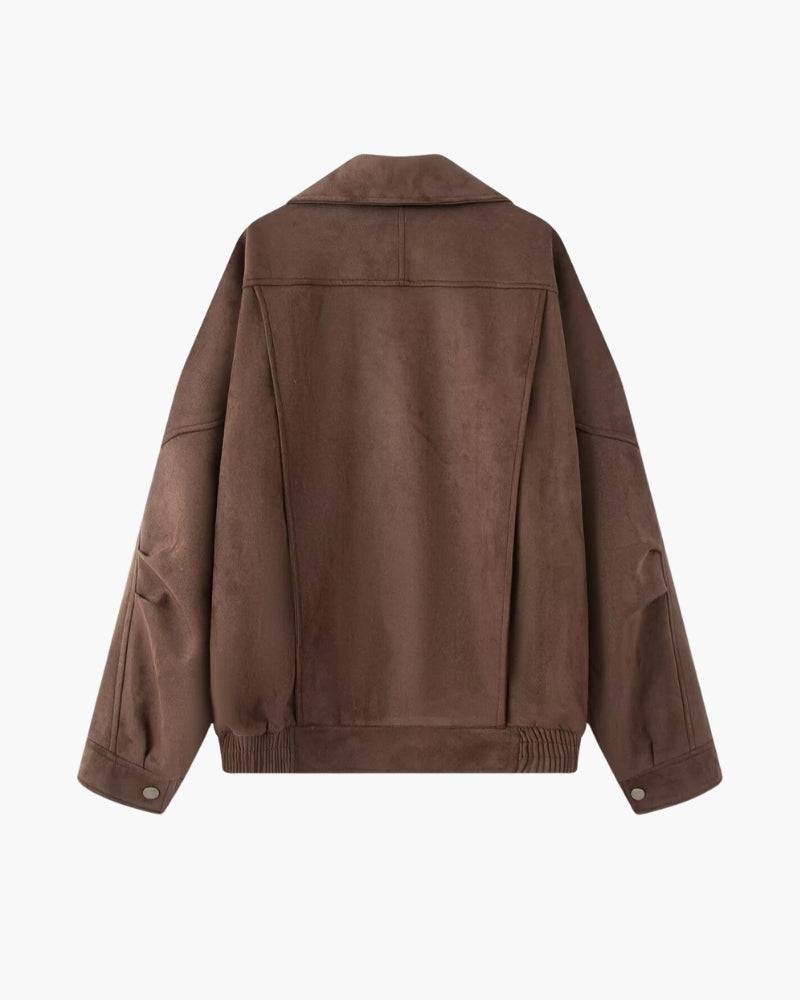 Drapierte Jacke aus Vintage-Wildleder