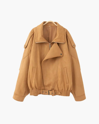 Drapierte Jacke aus Vintage-Wildleder