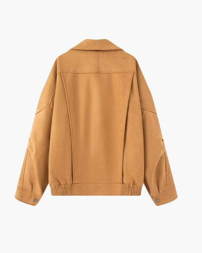 Drapierte Jacke aus Vintage-Wildleder