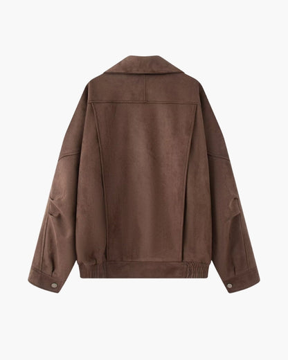Drapierte Jacke aus Vintage-Wildleder