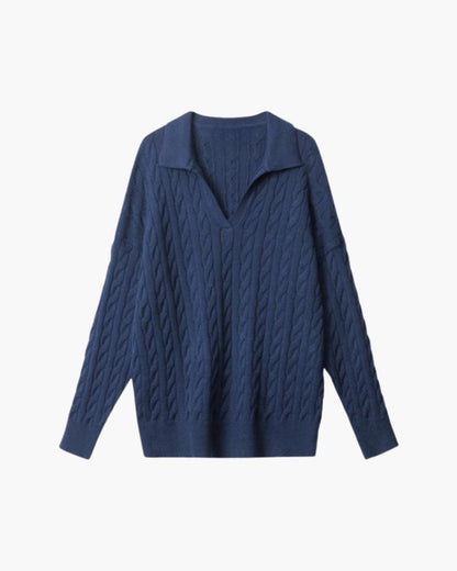 Hochwertiger Strickpullover aus Wolle mit V-Ausschnitt